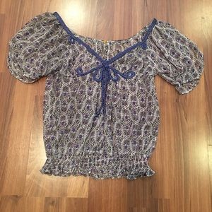 Boho style chiffon top